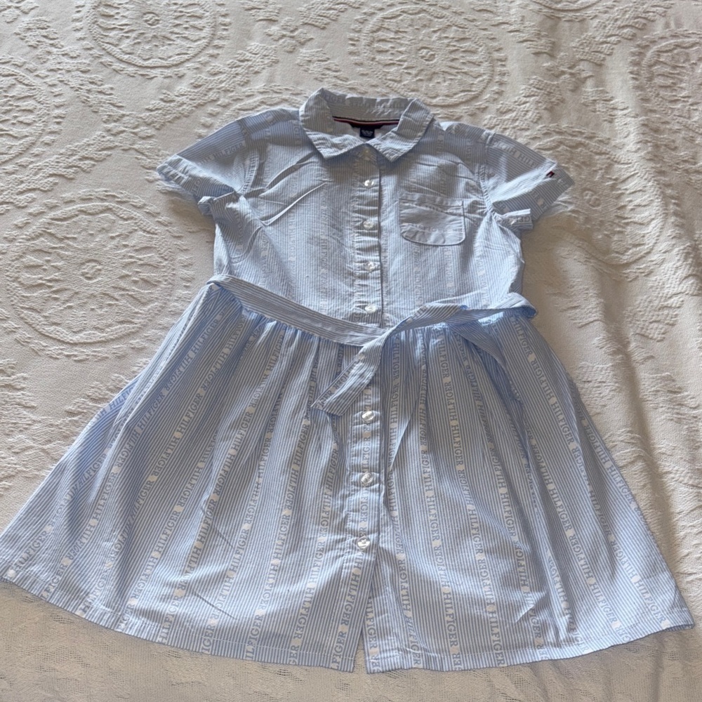 Gently Loved Blue Striped Shirtdress by Tommy Hilfiger